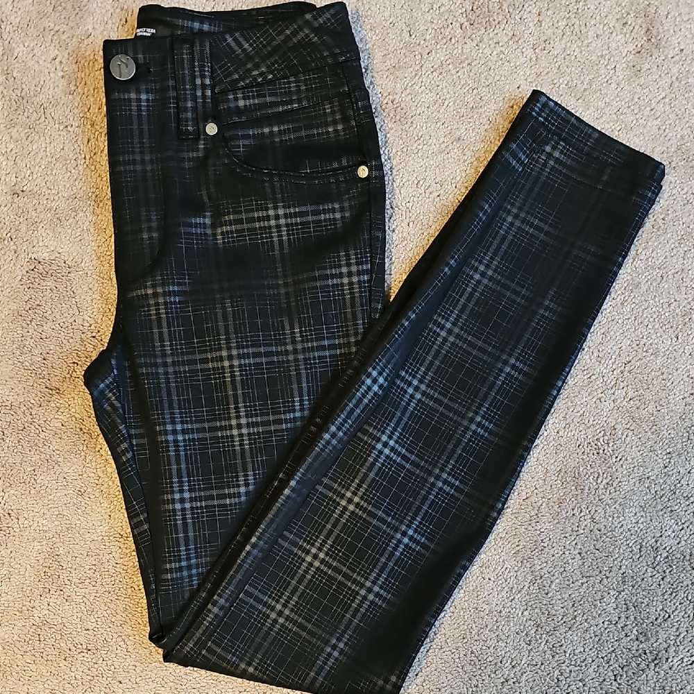 Simply Vera Vera Wang Black Plaid Skinny Jeans